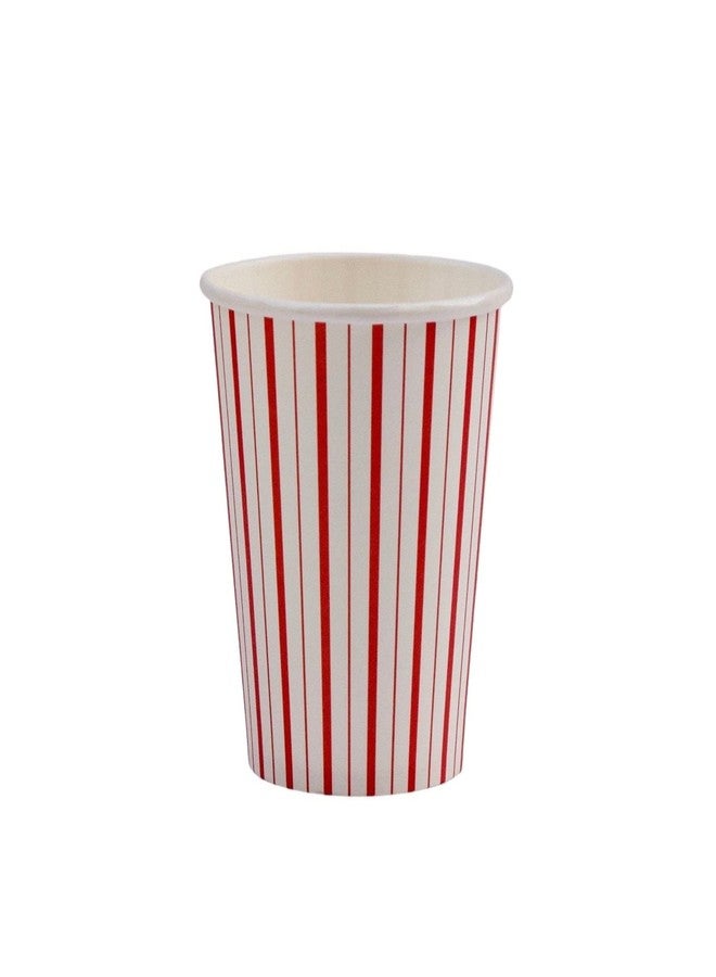 Pooka Red Stripes Party Paper Cups (9 oz - Set of 8) Striped Cups for Vintage Airplane Superheroes Pirate PicNic Cherry Strawberry Back to School Valentines Christmas Theme Birthday Parties - Image 1
